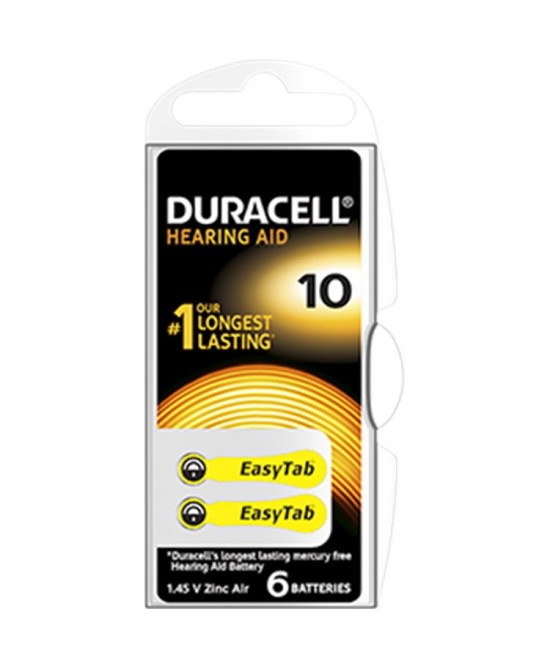 DURACELL ACTIVAIR HEARING AID EASY TAB 10 GIALLO BATTERIA PER APPARECCHIO ACUSTICO 6 PEZZI - Farmaciapacini.it