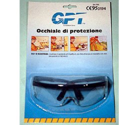 OCCHIALE DI PROTEZIONE LENTE INCOLORE MONOPEZZO CON RIPARO LATERALE ASTINE REGOLABILI - Farmaciapacini.it