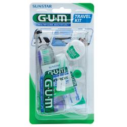 GUM TRAVEL KIT VIAGGIO 1 SPAZZOLINO PIEGHEVOLE GUM TRAVEL + 1 DENTIFRICIO VIAGGIO 12 ML + 1 ROCCHETTO FILO INTERDENTALE 10MT + 2 SCOVOLINI GOMMA GUM SOFT PICKS - Farmaciapacini.it