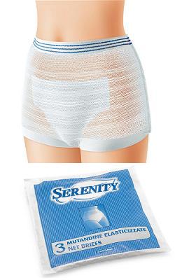 MUTANDINA ELASTICA RETTANGOLARE A RETE SERENITY S 3 PEZZI - Farmaciapacini.it