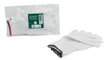 GUANTO DI FILO COTONE 100% BIANCO PER ALLERGIE DERMATOLOGICHE 8 1 PAIO - Farmaciapacini.it