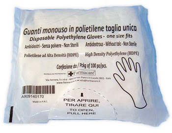 GUANTO MONOUSO IN PVC MISURA UNICA 100 PEZZI - Farmaciapacini.it