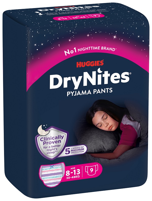 PANNOLINO HUGGIES DRYNITES 8/13 ANNI GIRL L 30/48KG 9 PEZZI - Farmaciapacini.it