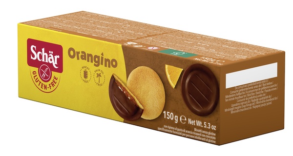 SCHAR ORANGINO BISCOTTI CON RIPIENO AL GUSTO DI ARANCIA RICOPERTI CON CIOCCOLATO 150 G - Farmaciapacini.it