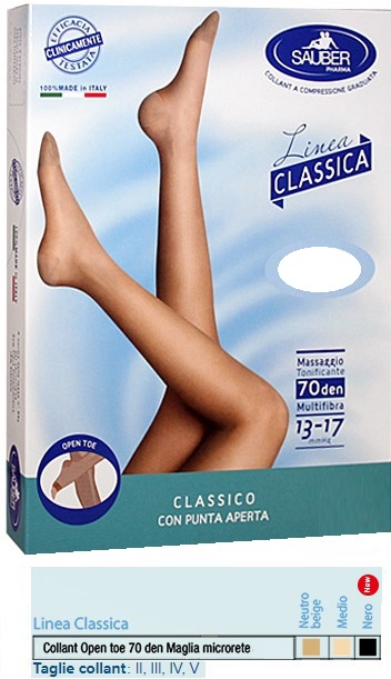 SAUBER COLLANT OPEN TOE MAGLIA MICRORETE 70 DEN COLORE NEUTRO BEIGE TAGLIA 2 LINEA CLASSICA - Farmaciapacini.it