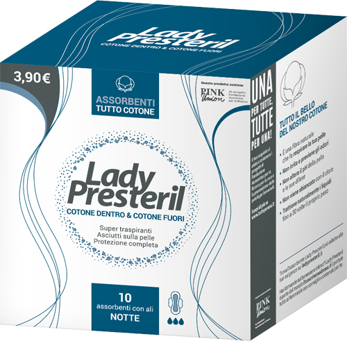 LADY PRESTERIL COTONE DENTRO & COTONE FUORI 10 ASSORBENTI CON ALI NOTTE PROMO - Farmaciapacini.it