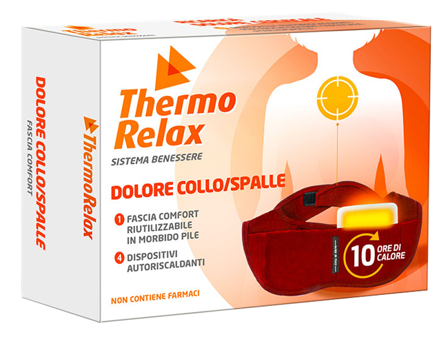 THERMORELAX FASCIA DOLORE COLLO SPALLE FASCIA+4 DISPOSITIVI AUTORISCALDANTI - Farmaciapacini.it