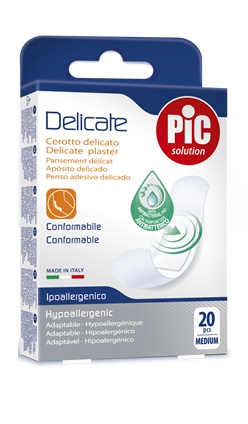 CEROTTO PIC DELICATE 19X72 MM ANTIBATTERICO 20 PEZZI - Farmaciapacini.it