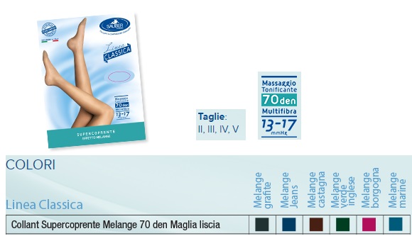 SAUBER COLLANT 70 DENARI SUPER COPRENTE MAGLIA LISCIA MELANGE BORGOGNA 3 LINEA CLASSICA - Farmaciapacini.it