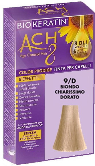 BIOKERATIN ACH8 COLOR PRODIGE 9/D BIONDO CHIARISSIMO DORATO - Farmaciapacini.it