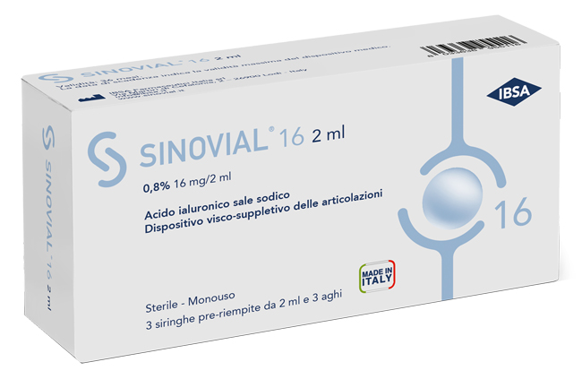 SIRINGA INTRA-ARTICOLARE SINOVIAL 16 ACIDO IALURONICO 0,8% 2 ML 3 PEZZI - Farmaciapacini.it