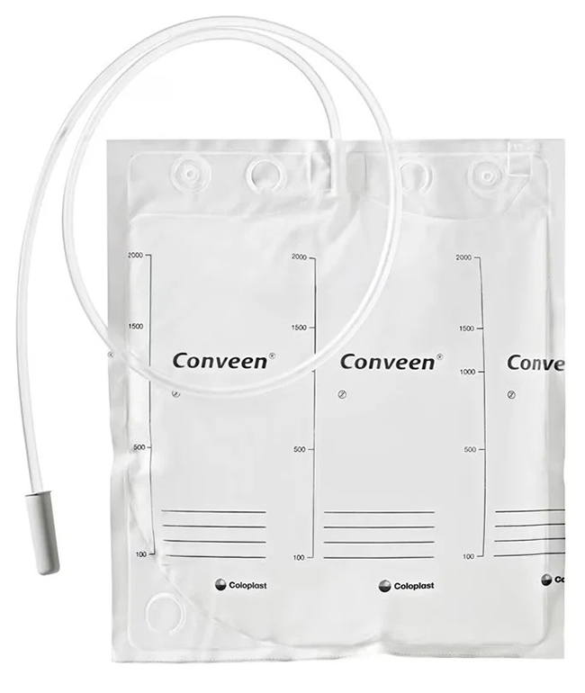 SACCA LETTO CONVEEN BASIC CON MANIGLIA CAPACITA' 2000ML LUNGHEZZ TUBO 100CM NO SCARICO CONFEZIONE DA 30PEZZI - Farmaciapacini.it