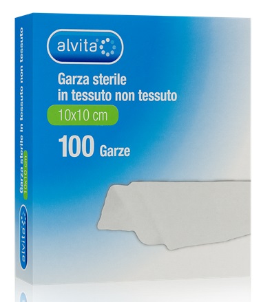 ALVITA GARZA STERILE IN TESSUTO NON TESSUTO 10X10CM 100 PEZZI - Farmaciapacini.it