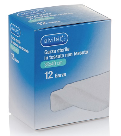 ALVITA GARZA STERILE IN TESSUTO NON TESSUTO 36X40CM 12 PEZZI - Farmaciapacini.it