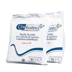 SACCA DI DRENAGGIO DA LETTO PER INCONTINENZA UROSYSTEM TUBO 90 CM CON SCARICO 30 PEZZI - Farmaciapacini.it