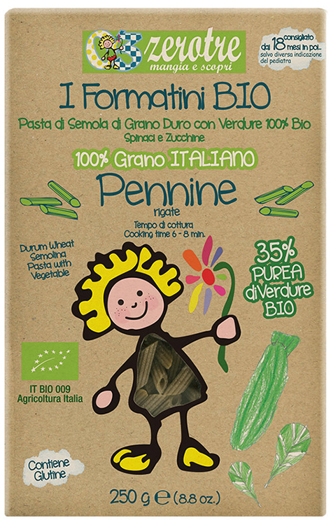 ZERO TRE PENNINE RIGATE PASTA BIOLOGICA CON VERDURE SCATOLA 250 G - Farmaciapacini.it
