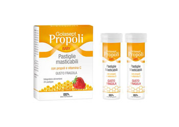 GOLASEPT PROPOLI BABY 24 COMPRESSE MASTICABILI FRAGOLA - Farmaciapacini.it