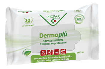 DERMO PIU' SALVIETTE INTIME 20 PEZZI PROFAR - Farmaciapacini.it