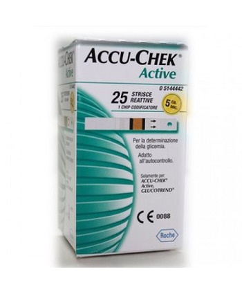STRISCE MISURAZIONE GLICEMIA ACCU-CHEK ACTIVE STRIPS 25 PEZZI INF RETAIL - Farmaciapacini.it