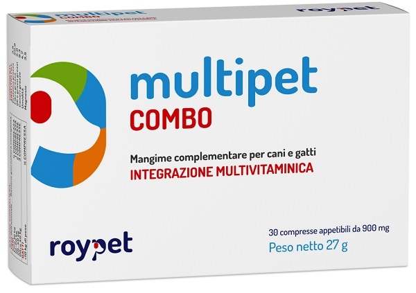 MULTIPET COMBO INTEGRAZIONE MULTIVITAMINICA CANI E GATTI 30 COMPRESSE APPETIBILI DA 900 MG - Farmaciapacini.it