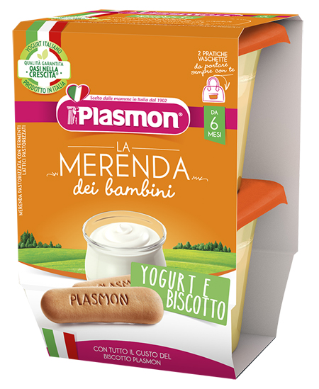PLASMON LA MERENDA DEI BAMBINI SAPORE DI NATURA YOGURT BISCOTTO ASETTICO 2 X 120 G - Farmaciapacini.it