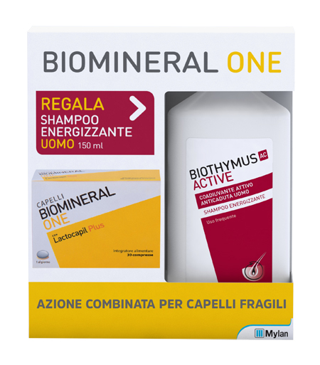 BIOMINERAL ONE LACTOCAPIL 30 COMPRESSE + BIOTHYMUS SHAMPOO UOMO ENERGIZZANTE 150 ML - Farmaciapacini.it