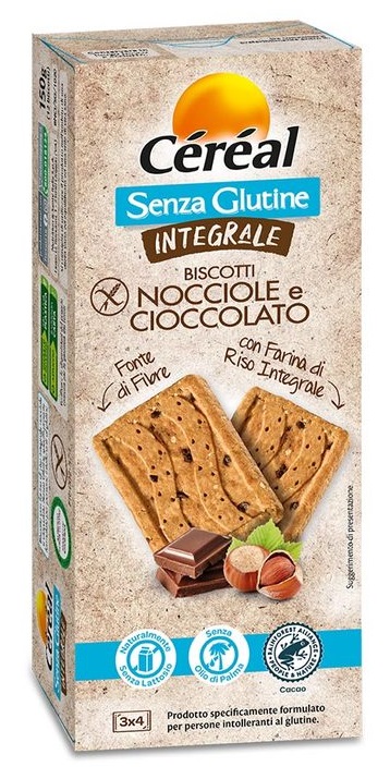 CEREAL SENZA GLUTINE INTEGRALE BISCOTTI NOCCIOLE E CIOCCOLATO 150 G - Farmaciapacini.it