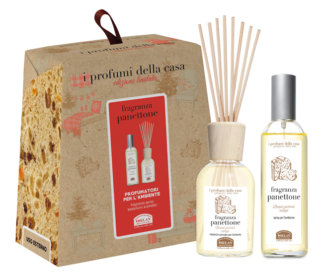 I PROFUMI DELLA CASA SET PANETTONE 1 SPRAY AMBIENTE 100 ML + BASTONCINI AROMATICI AMBIENTE 100 ML - Farmaciapacini.it