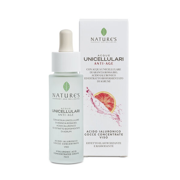 ACQUE UNICELLULARI ACIDO JALURONICO GOCCE VISO ANTI AGE ARANCIA ROSSA 30 ML NATURE'S - Farmaciapacini.it