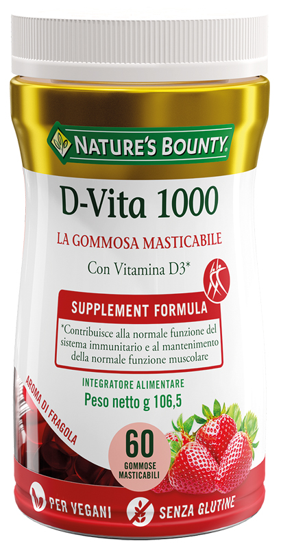 NATURE'S BOUNTY D VITA 1000 60 GOMMOSE MASTICABILI - Farmaciapacini.it