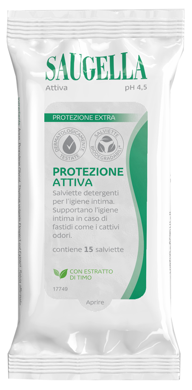 SAUGELLA ATTIVA SALVIETTINE 15 PEZZI - Farmaciapacini.it