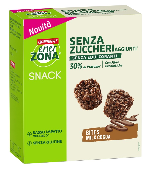 ENERZONA BITES MILK COCOA SENZA ZUCCHERI AGGIUNTI 24 G 5 PEZZI - Farmaciapacini.it