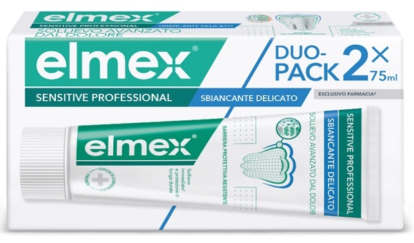 ELMEX SENSITIVE PROFESSIONAL WHITENING DENTIFRICIO DUO PACK 2 TUBI DA 75 ML - Farmaciapacini.it