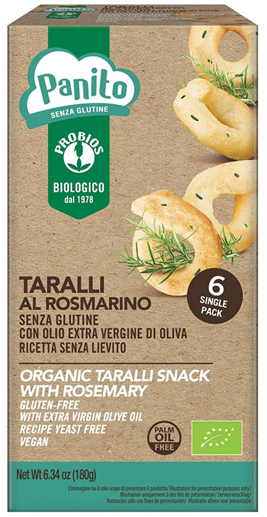 PANITO TARALLI ROSMARINO SENZA GLUTINE E SENZA LIEVITO 180 G - Farmaciapacini.it