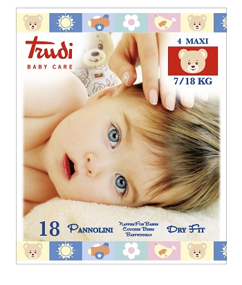 TRUDI BABY CARE PANNOLINO DRY FIT MAXI 7/18 KG 18 PEZZI - Farmaciapacini.it