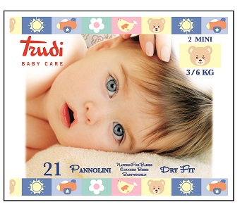 TRUDI BABY CARE PANNOLINI DRY FIT MINI 3/6 KG 21 PEZZI - Farmaciapacini.it