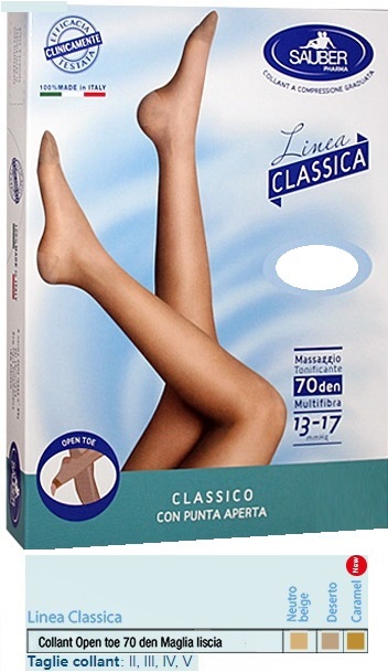 SAUBER COLLANT OPEN TOE MAGLIA LISCIA 70 DEN COLORE NEUTRO BEIGE TAGLIA 2 LINEA CLASSICA - Farmaciapacini.it
