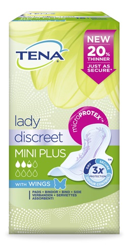 PANNOLONE SAGOMATO TENA DISCREET MINI PLUS WINGS 16 PEZZI - Farmaciapacini.it