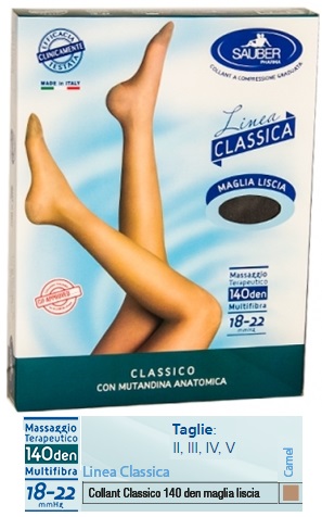 SAUBER CLASSICO COLLANT 140 DENARI MAGLIA LISCIA CAMEL 4 - Farmaciapacini.it