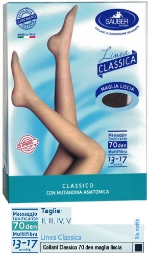 SAUBER CLASSICO COLLANT 70 DENARI MAGLIA LISCIA BLU NOTTE 4 - Farmaciapacini.it