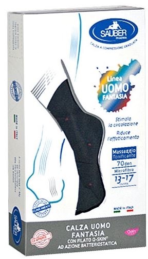 SAUBER CALZA UOMO FANTASIA Q-SKIN 70 DEN BLU POIS ROSSI TAGLIA M - Farmaciapacini.it