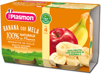 PLASMON OMOGENEIZZATO BANANA/MELA 2 X 104 G - Farmaciapacini.it