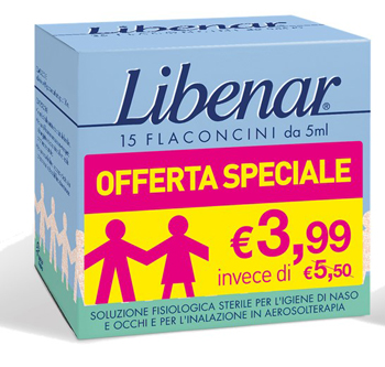LIBENAR 15 FLACONCINI SOLUZIONE ISOTONICA 5 ML TAGLIO PREZZO - Farmaciapacini.it