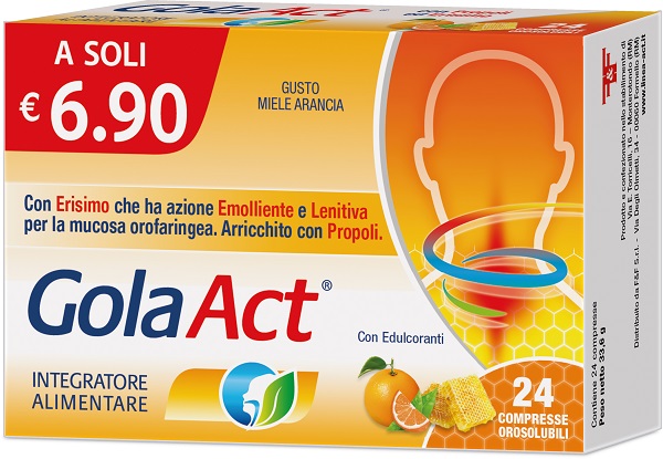 GOLA ACT MIELE ARANCIA 24 COMPRESSE SOLUBILI 33,6 G - Farmaciapacini.it