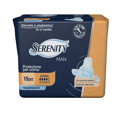 PANNOLINO SERENITY LIGHT MAN EXTRA CON ADESIVO O ALTRO FISSAGGIO 15 PEZZI - Farmaciapacini.it