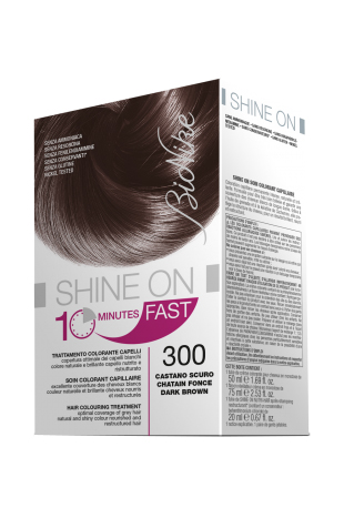 BIONIKE SHINE ON FAST TRATTAMENTO COLORANTE CAPELLI CASTANO SCURO 300 FLACONE 60 ML + TUBO 60 ML - Farmaciapacini.it