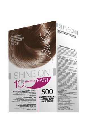 BIONIKE SHINE ON FAST TRATTAMENTO COLORANTE CAPELLI CASTANO CHIARO 500 FLACONE 60 ML + TUBO 60 ML - Farmaciapacini.it