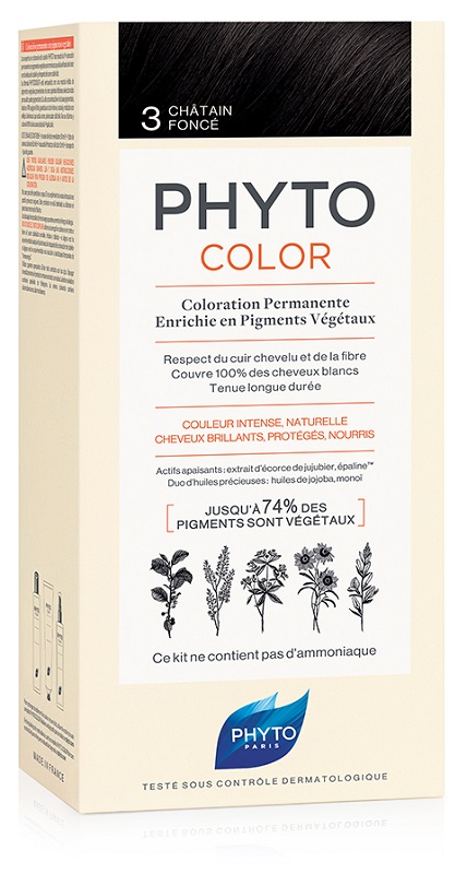 PHYTOCOLOR 3 CASTANO SCURO 1 LATTE + 1 CREMA + 1 MASCHERA + 1 PAIO DI GUANTI - Farmaciapacini.it