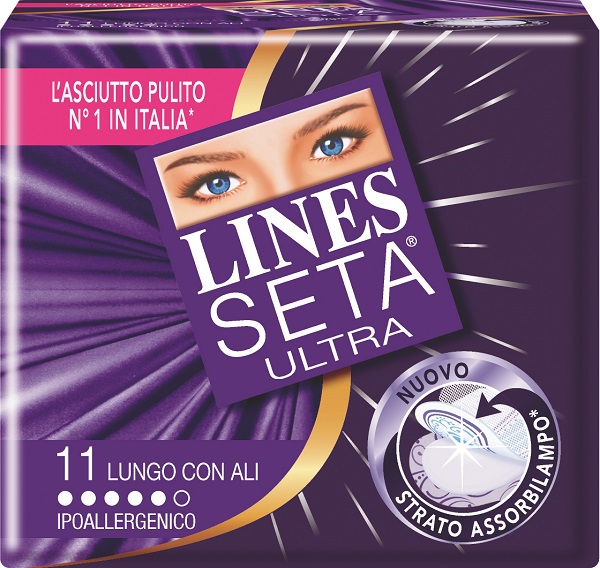 ASSORBENTE LINES SETA ULTRA LUNGO CON ALI 11 PEZZI - Farmaciapacini.it