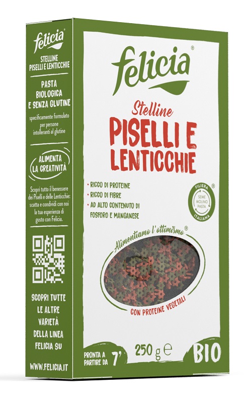 FELICIA STELLINE LENTICCHIE ROSSE E PISELLI VERDI BIO 250 G - Farmaciapacini.it